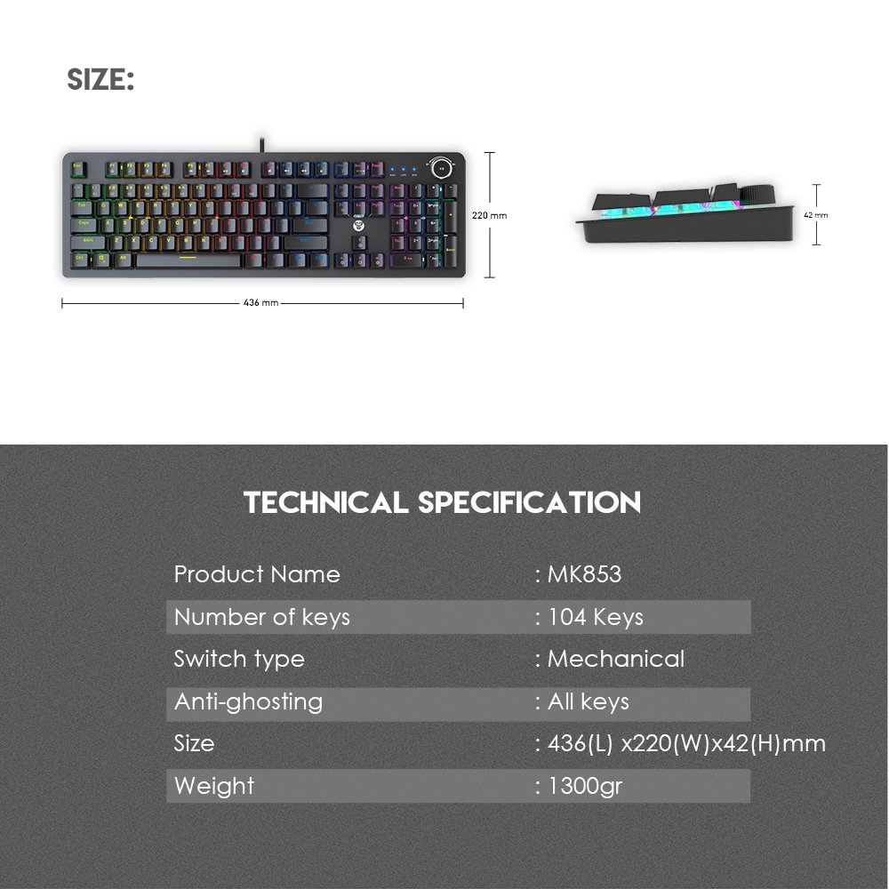 FANTECH MAXPOWER MK853 V2 Mechanical Keyboard - Image 7
