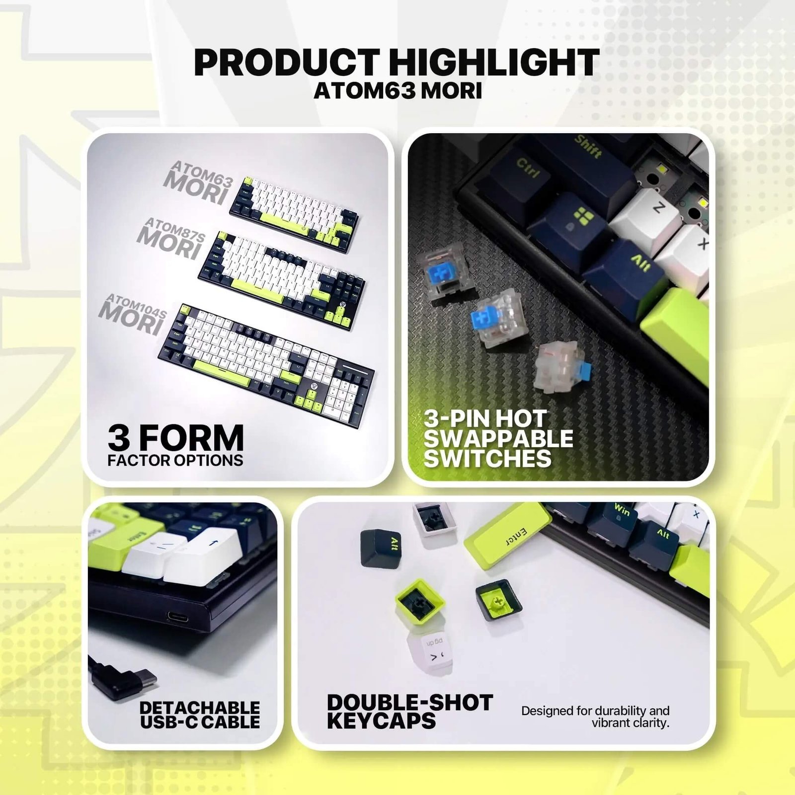 FANTECH ATOM63 MK874V2 Mechanical Keyboard Mori Edition - Image 2