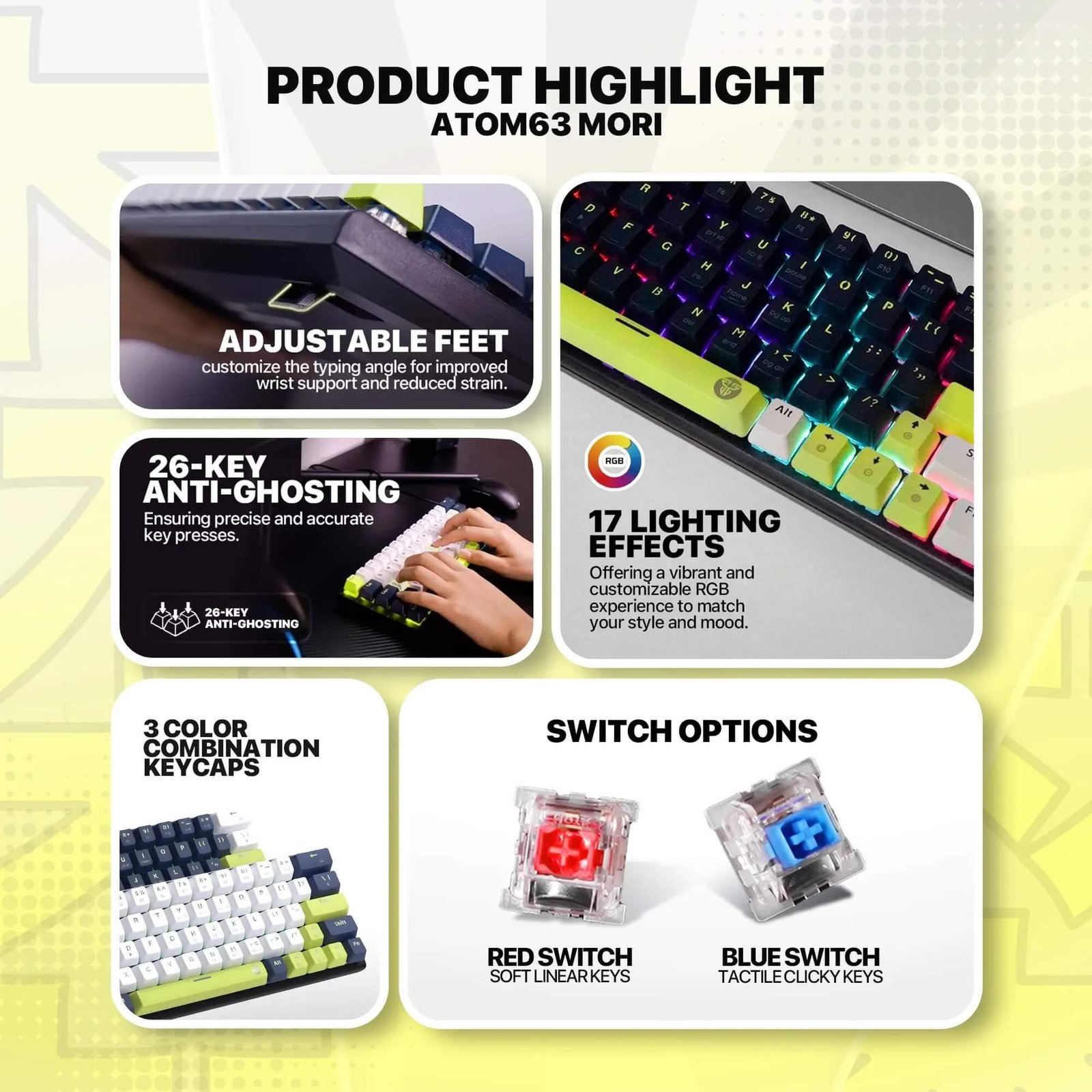 FANTECH ATOM63 MK874V2 Mechanical Keyboard Mori Edition - Image 3