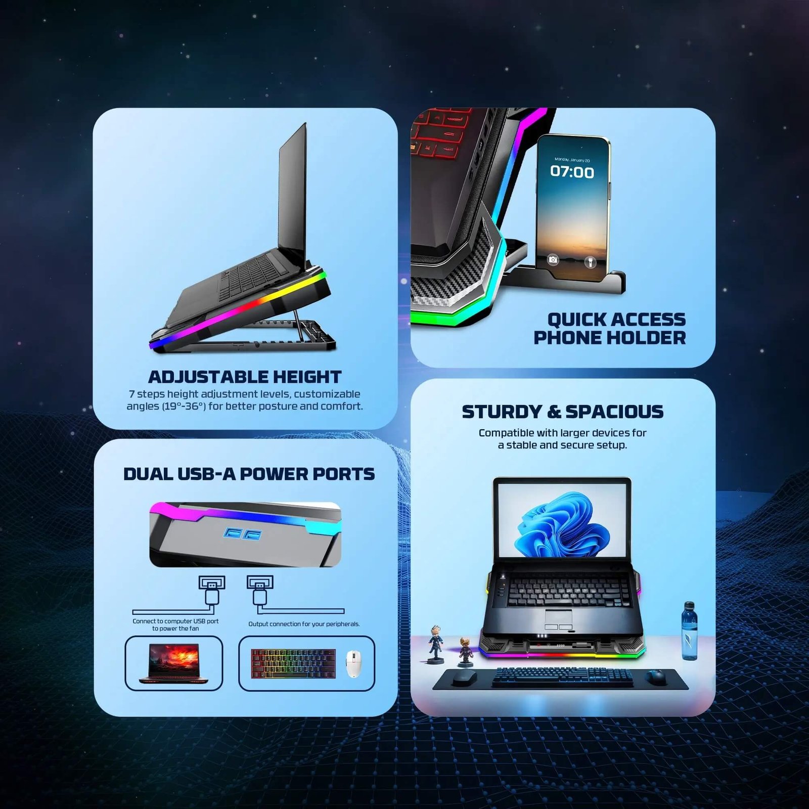 FANTECH NC22 NOTEBOOK COOLER LAPTOP COOLING PAD - Image 3