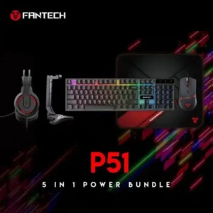 FANTECH P51 Wired Keyboard, Mouse, Headset, Stand & Mouse Pad Combo