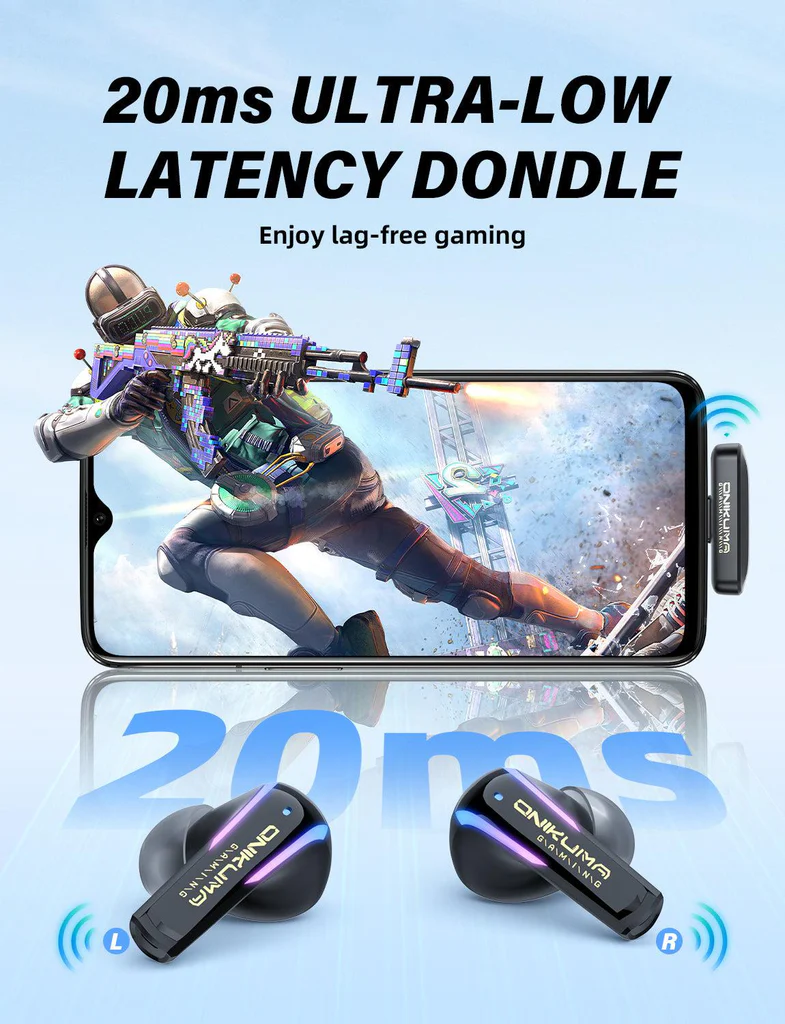 ONIKUMA T27 2.4G Wireless Gaming Earbuds with ENC - Image 3