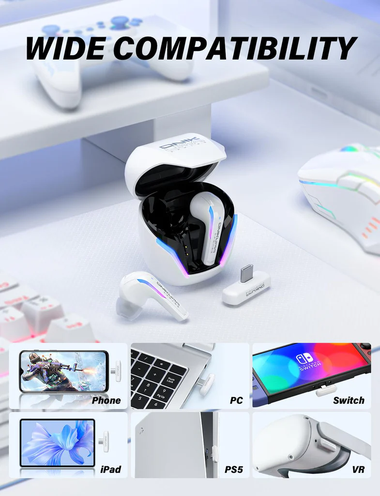 ONIKUMA T27 2.4G Wireless Gaming Earbuds with ENC - Image 2