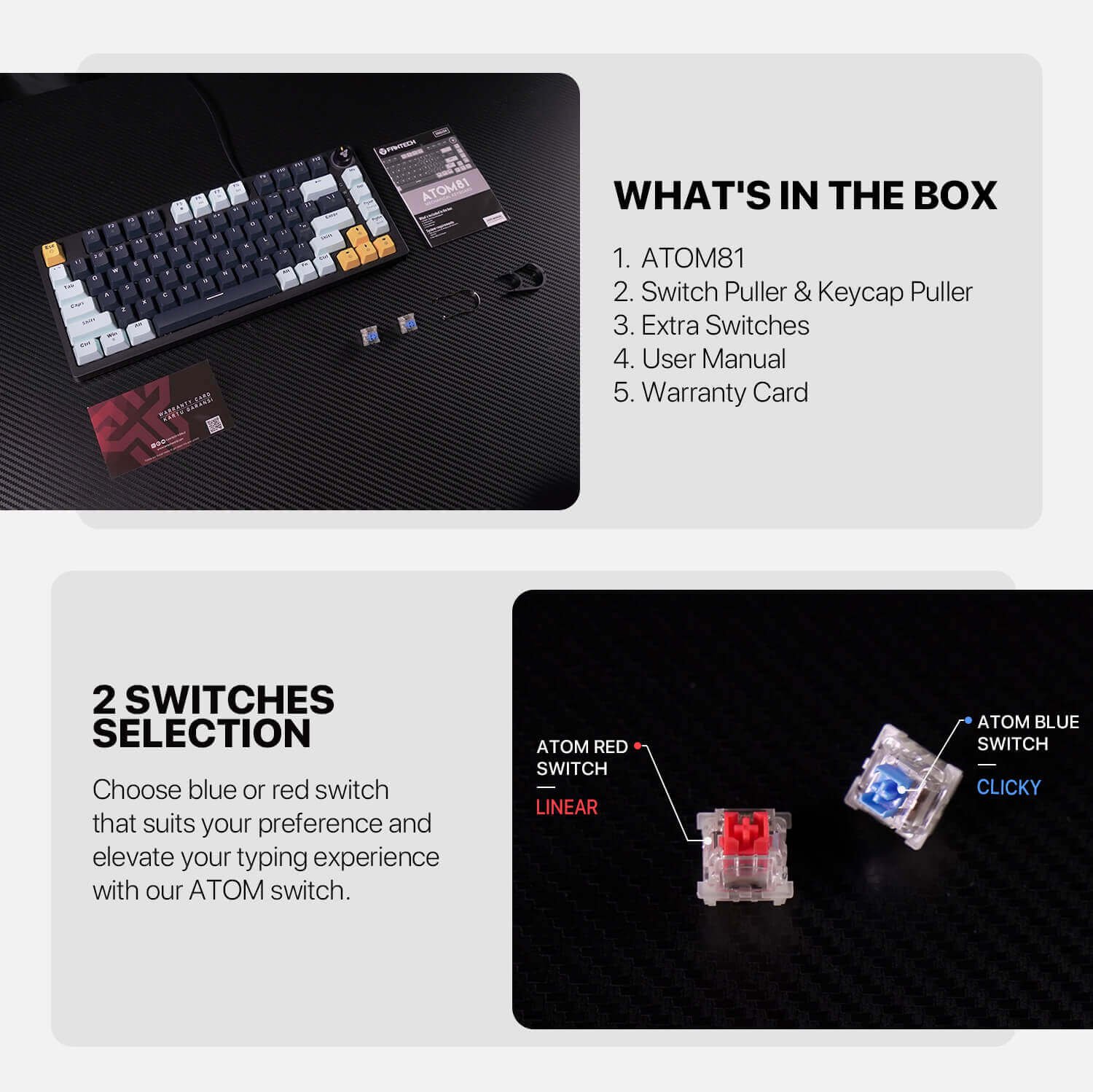 FANTECH ATOM81 MK875V2 Mechanical Gaming Keyboard – MIZU SERIES - Image 4