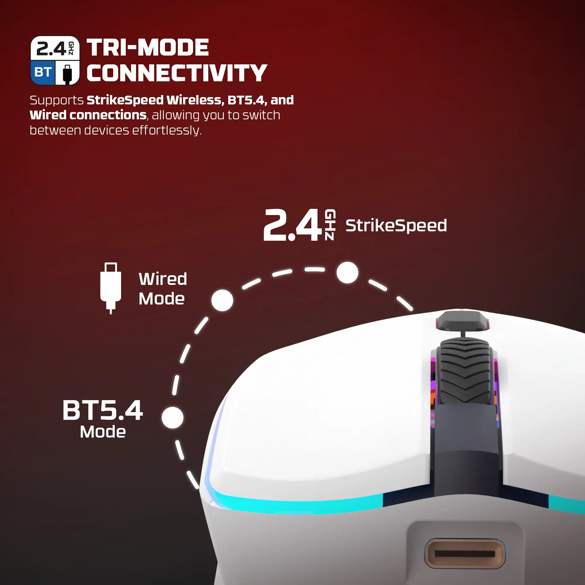Fantech WG7V2RD CRYPTO II Wireless Gaming Mouse Black - Image 3
