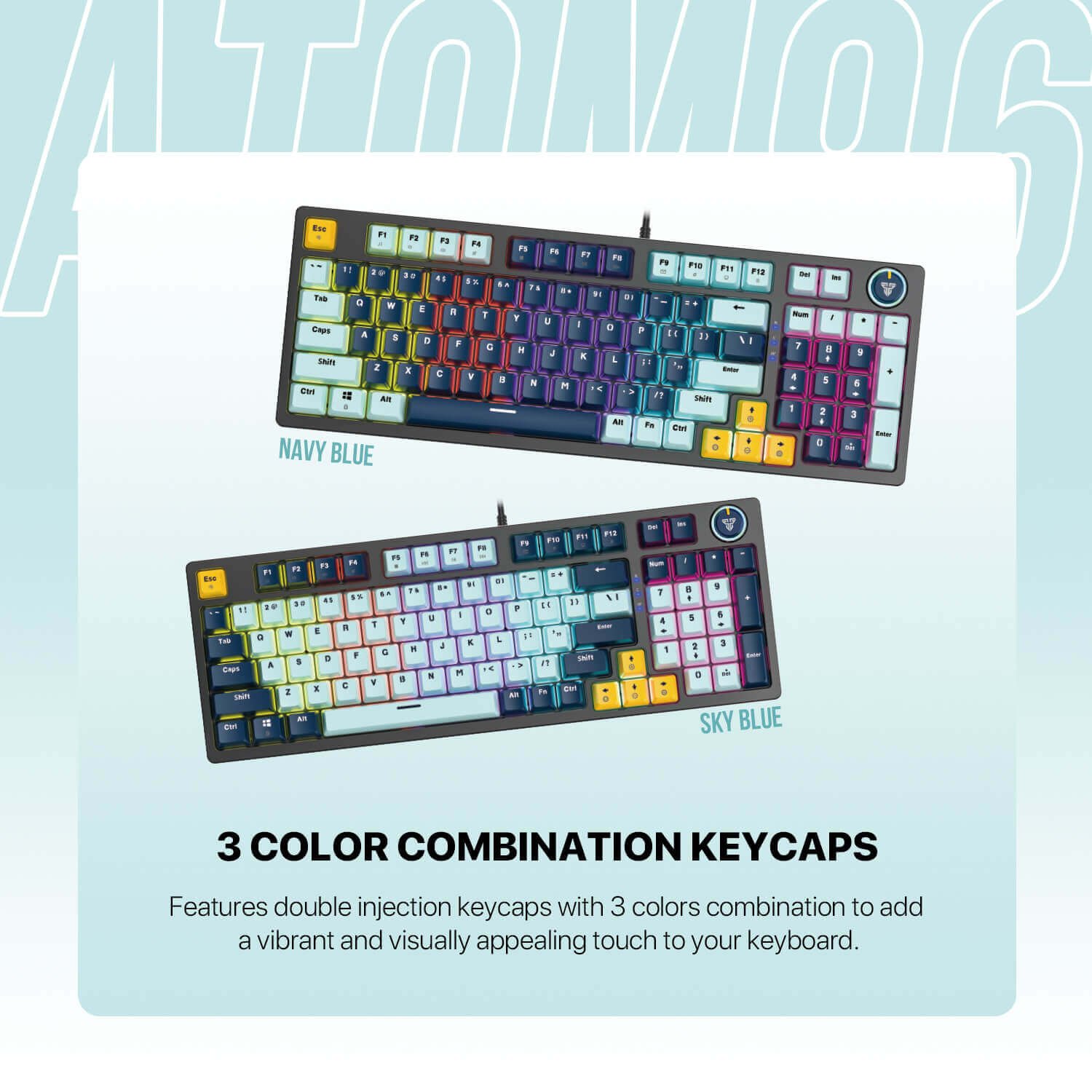 FANTECH ATOM96 MK890V2 MECHANICAL GAMING KEYBOARD – MIZU SERIES - Image 4