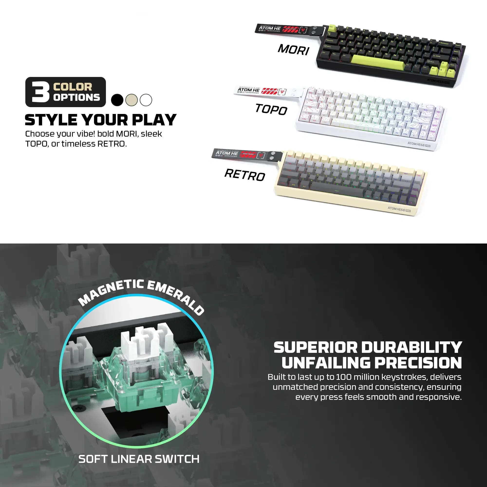 FANTECH MK922 ATOM HE68 PRO Wireless Gaming Keyboard - Image 2