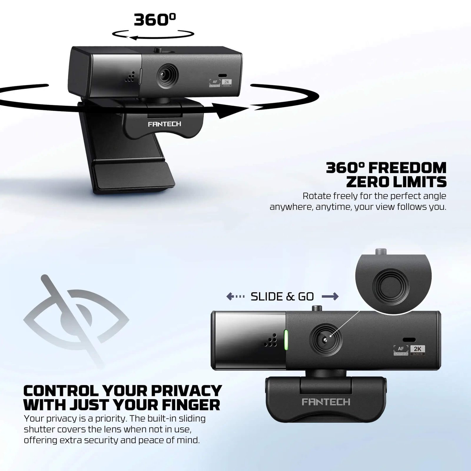FANTECH C50 LUMINOUS 2K QHD 60 FPS Webcam - Image 3