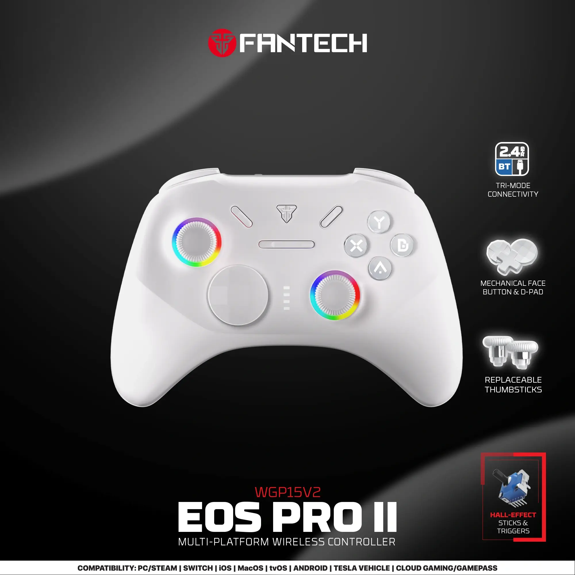 FANTECH EOS PRO II WGP15 V2 WIRELESS GAMEPAD WHITE