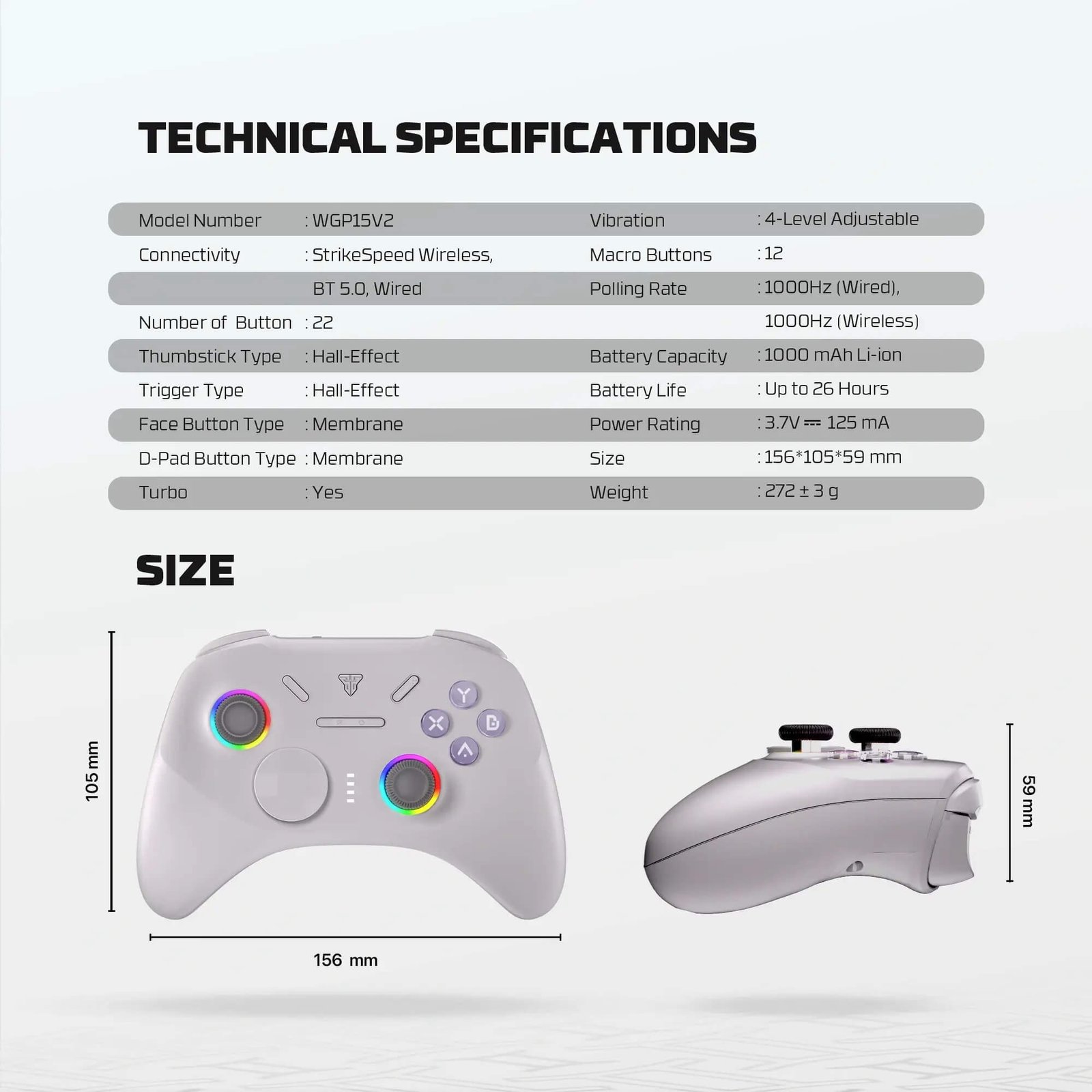 FANTECH EOS PRO II WGP15 V2 WIRELESS GAMEPAD WHITE - Image 5