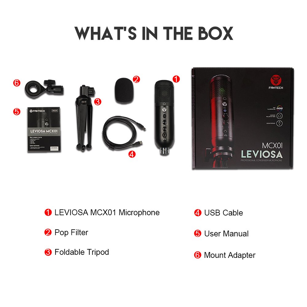Fantech LEVIOSA MCX01 Professional Condenser Microphone - Image 6